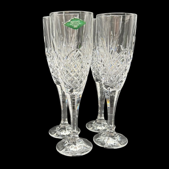 Godinger Other - Crystal Champagne Flutes Set of 4 Godinger Shannon Crystal Dublin Dinner Party